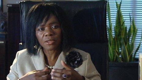 Thuli Madonsela seen in the BBC World News programme Our World: "Corruption crusader"