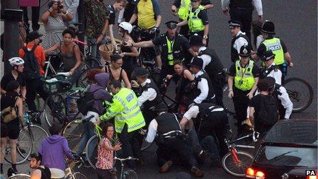 Protest near Olympic Park