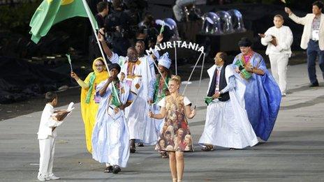 Mauritania at the opening ceremony