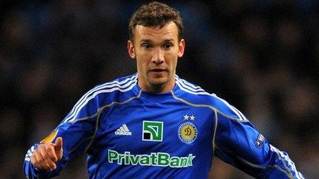 Andriy Shevchenko playing for Dynamo Kiev