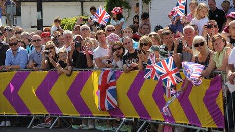 Spectators in Ripley, Surrey