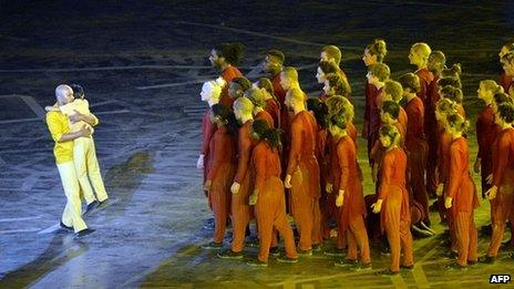 Akram Khan performs during the opening ceremony of the Olympic Games