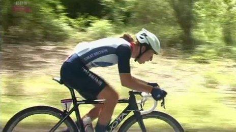 Nicole Cooke in the women's road race