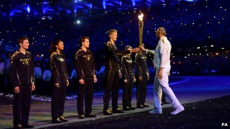 Sir Steve Redgrave and the Olympic flame