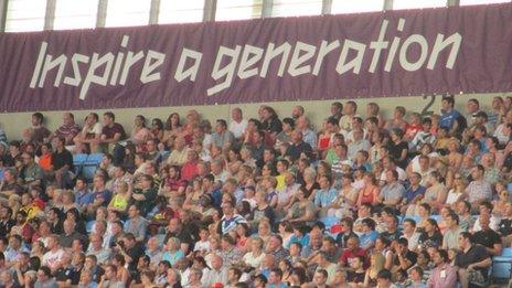 People at the men's New Zealand v Belarus match at the City of Coventry Stadium