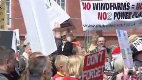 Hundreds of protesters in Cardiff in May 2011