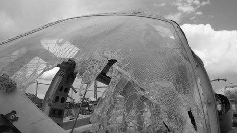 An aircraft scrapyard in Colorado, US