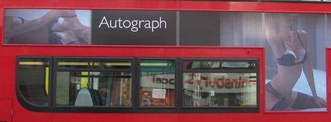 A Marks and Spencer advert on the side of a bus