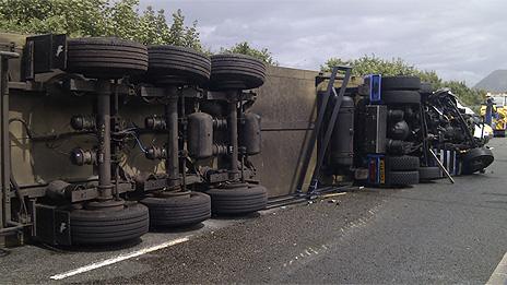 Overturned lorry Pic: Jacob Williams