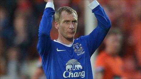 Everton full-back Tony Hibbert