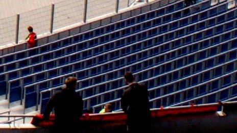 Rail seating at Hannover 96's stadium