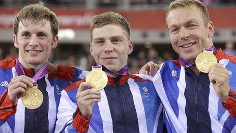 Sir Chris Hoy, Jason Kenny and Philip Hindes