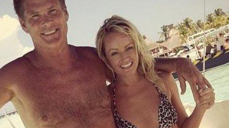 David Hasselhoff and Hayley Roberts