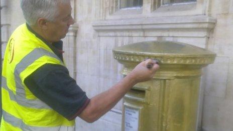 Gold post box