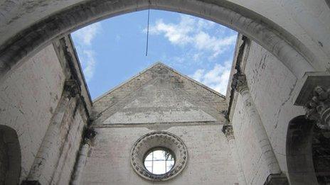 Blue sky above the cathedral