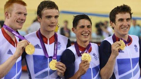 Britain's team pursuit quartet