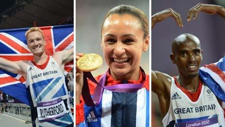 Greg Rutherford, Jessica Ennis, Mo Farah