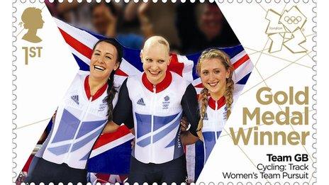 The women's team pursuit gold medal winners