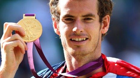 Andy Murray with his Olympic gold medal