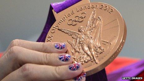 Rebecca Adlington's painted fingernails