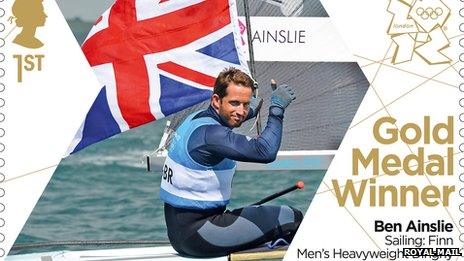 Ben Ainslie image on stamp