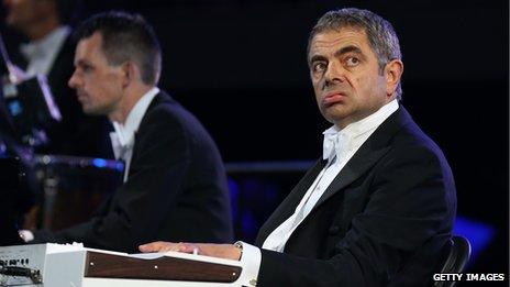 Rowan Atkinson as Mr Bean at the Olympics opening ceremony