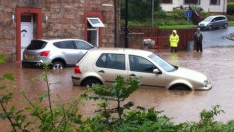 Flooded cars in Galston