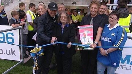 Theo Bristow opening Torquay United's new grandstand