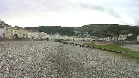 Stones and seaweed on Llandudno North Shore beach