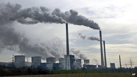 Coal power plant in Gelsenkirchen, with the tallest chimneys in Germany - 302 metres.