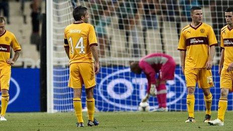 Motherwell lost 3-0 to Panathinaikos in Athens