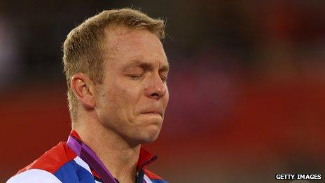 Chris Hoy crying