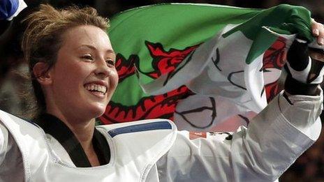 Jade Jones celebrates