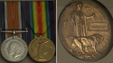 Medals awarded to the Day brothers