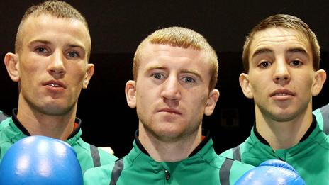 John Joe Nevin, Paddy Barnes and Michael Conlon