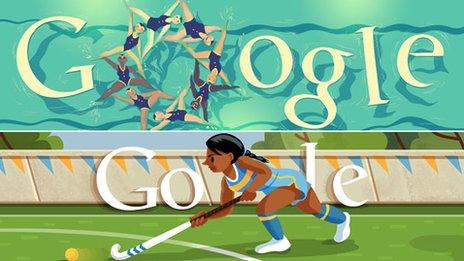 Two Olympics Google doodles