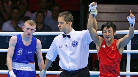 Paddy Barnes looks stunned after his semi-final defeat