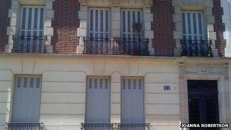 Shuttered apartments in Paris