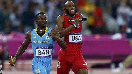 Bahamas beat USA to take 4x400m gold