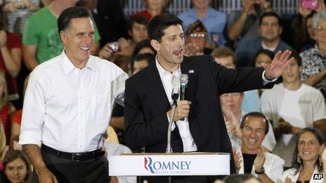 Paul Ryan with Mitt Romney is Ashland, Virginia