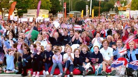 Tom Daley supporters in Plymouth city centre