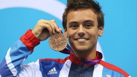 Tom Daley shows off his men's 10m platform bronze medal