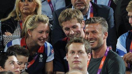 Laura Trott, Jason Kenny and David Beckham