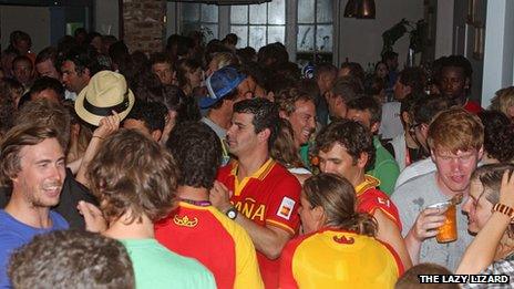 Spanish Olympic sailors at The Lazy Lizard in Weymouth