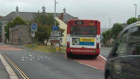 Plymouth bus in restricted bus lane