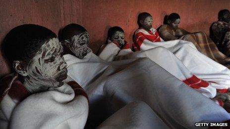 Boys at a traditional initiation school in the Eastern Cape province (20 November 2009)