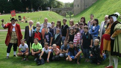 Children from group at Warwick Castle