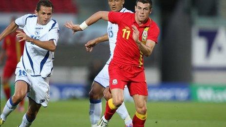 Wales' Gareth Bale in action