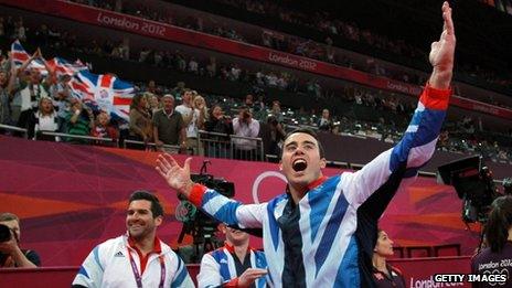 Kristian Thomas at the medal ceremony