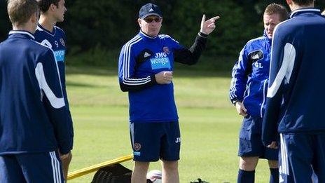 Hearts manager John McGlynn at training